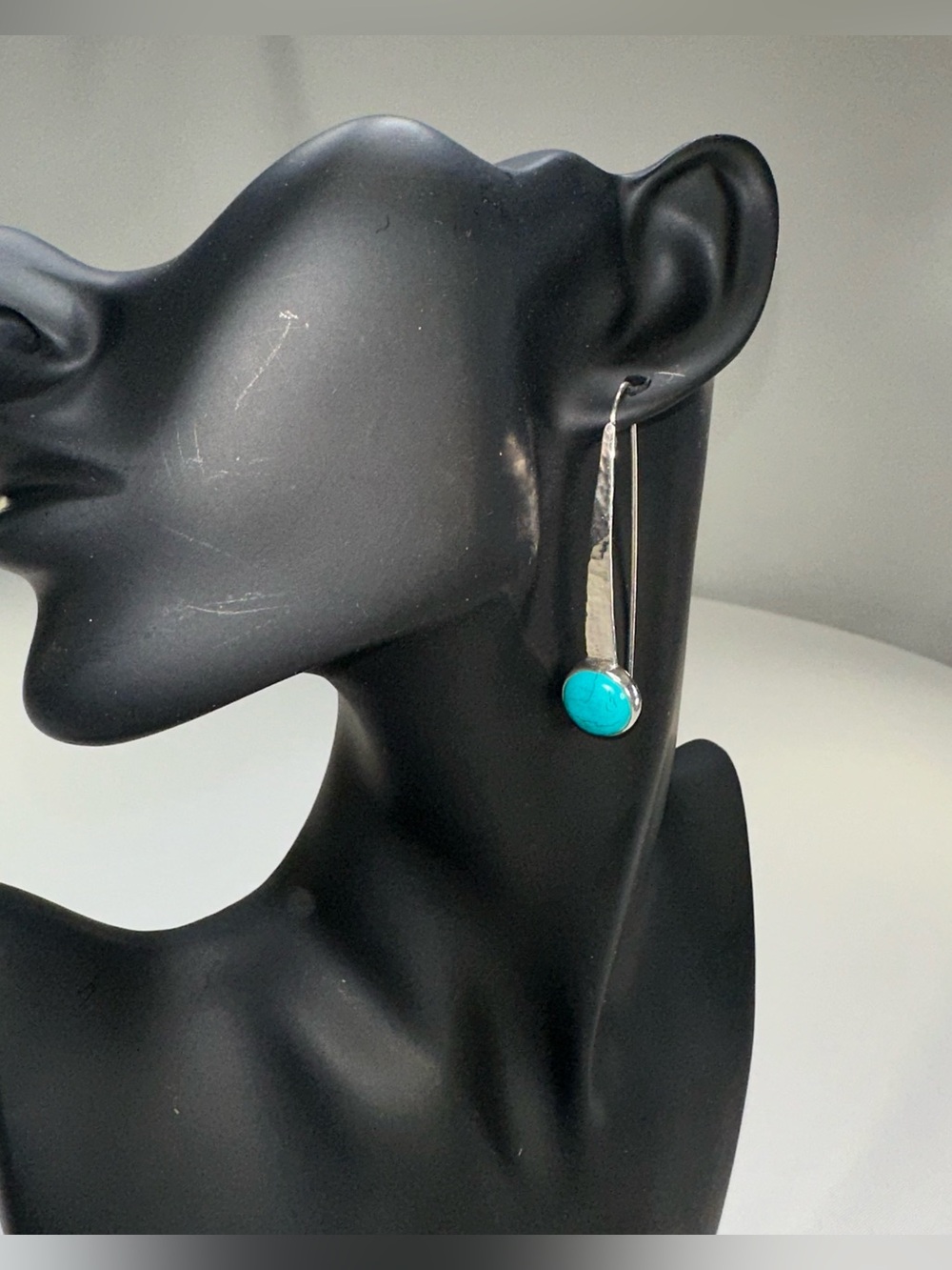 SILPADA Sterling Silver Swan Dive Turquoise Drop Earrings Threaders Western